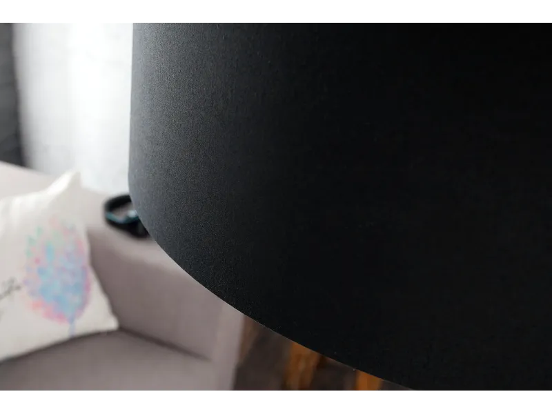 Lampadaire extensible design arqué en  lin noir