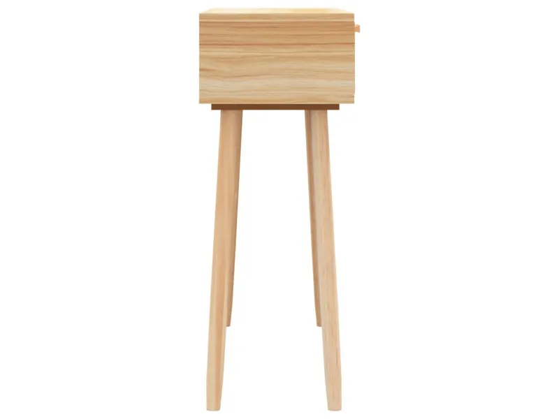 Table console Marron 80x30x75 cm Bois massif pin /rotin naturel