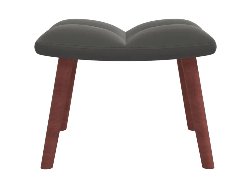 Chaise de relaxation avec repose-pied Gris foncé Velours