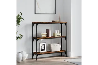 Table console chêne fumé 75x22,5x75 cm bois d'ingénierie