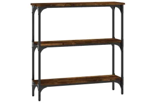Table console chêne fumé 75x22,5x75 cm bois d'ingénierie 2