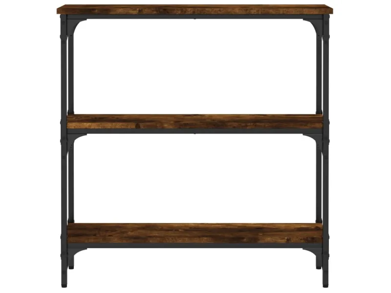 Table console chêne fumé 75x22,5x75 cm bois d'ingénierie