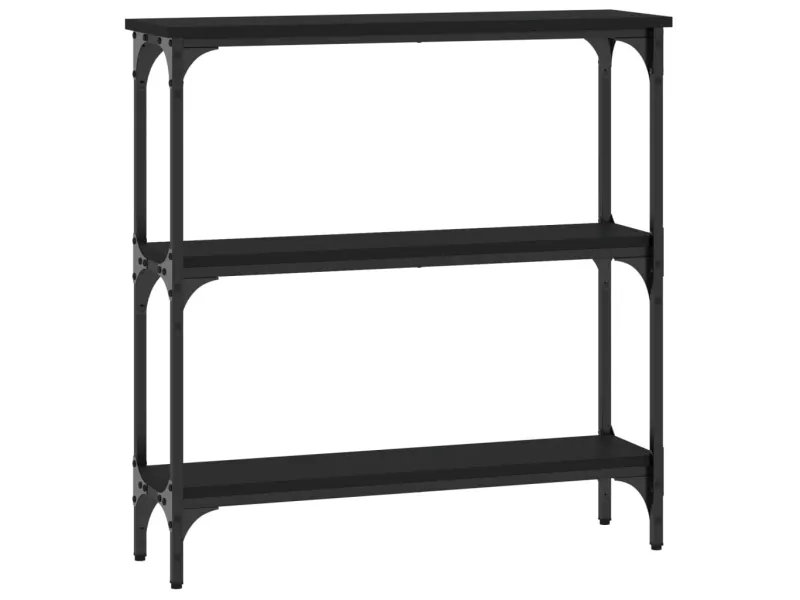 Table console noir 75x22,5x75 cm bois d'ingénierie