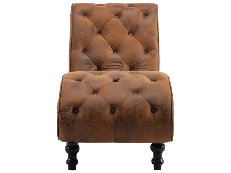 Chaise longue Marron Similicuir daim