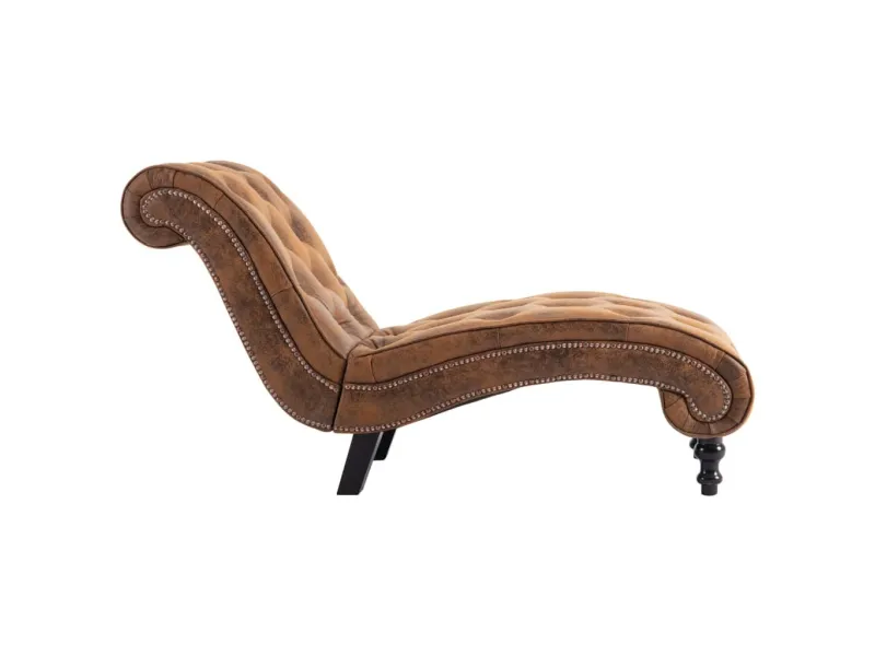 Chaise longue Marron Similicuir daim