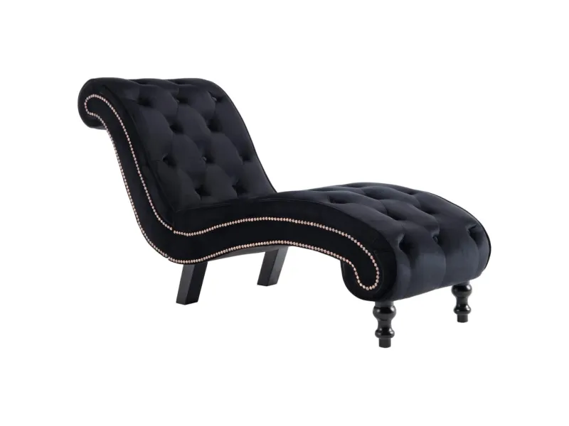 Chaise longue Noir Velours