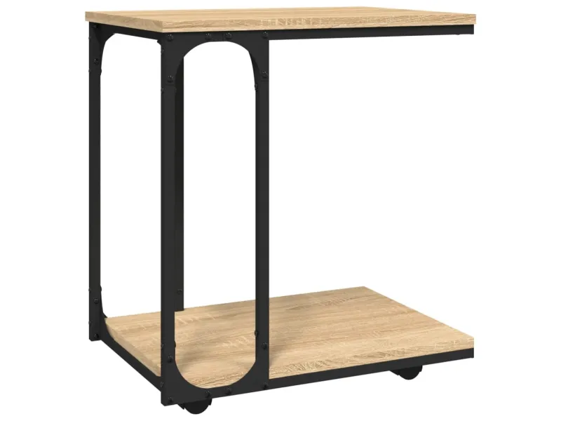 Table d'appoint à roues Chêne sonoma 50x35x55,5 cm
