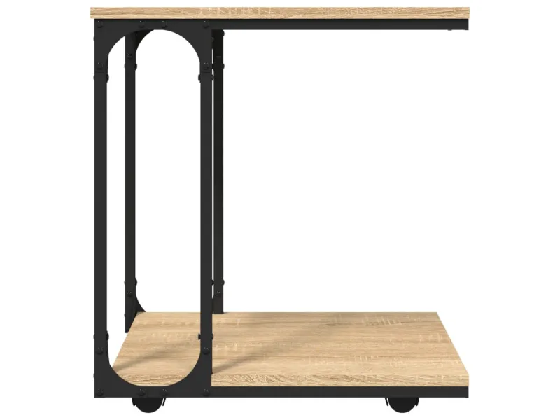 Table d'appoint à roues Chêne sonoma 50x35x55,5 cm
