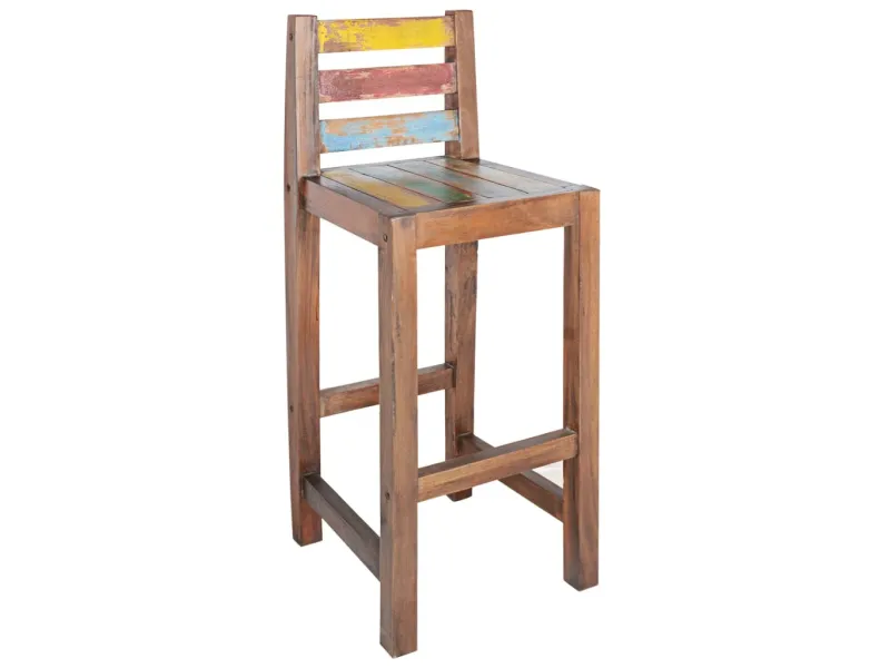 Tabourets de bar lot de 2 bois massif de récupération