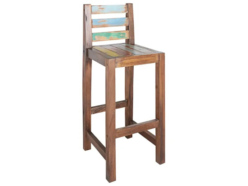 Tabourets de bar lot de 2 bois massif de récupération