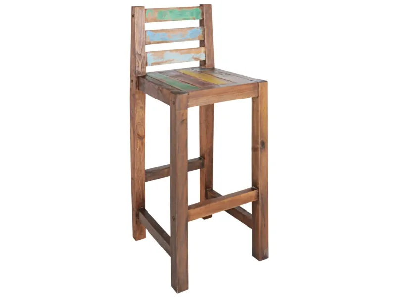 Tabourets de bar lot de 2 bois massif de récupération