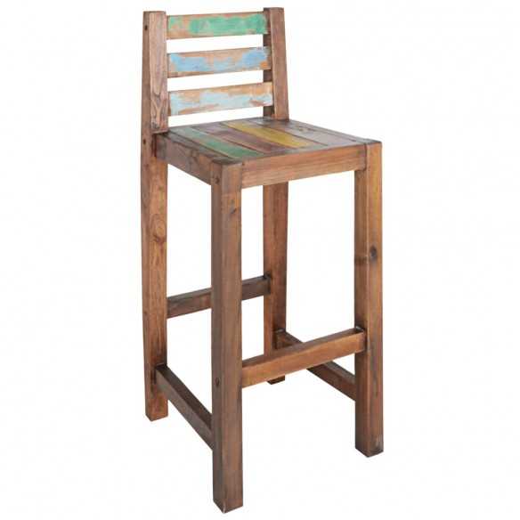 Tabourets de bar lot de 2 bois massif de récupération