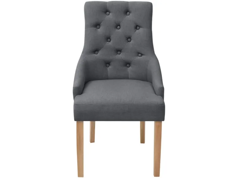 Chaises à manger lot de 2 gris foncé tissu