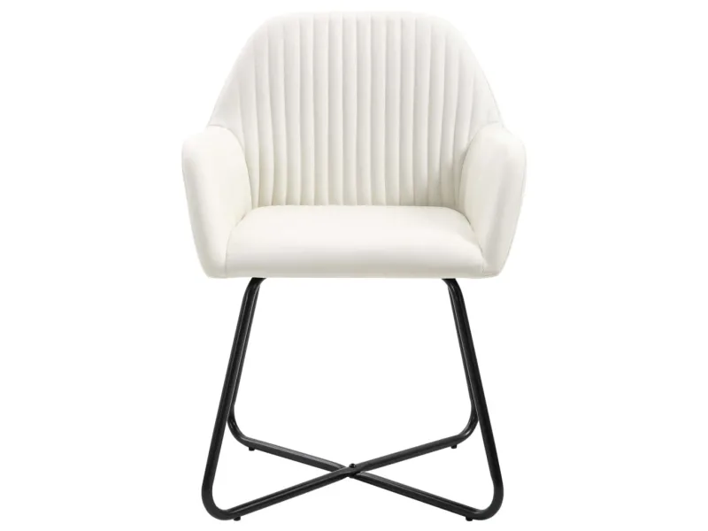 Chaises à manger lot de 2 crème tissu