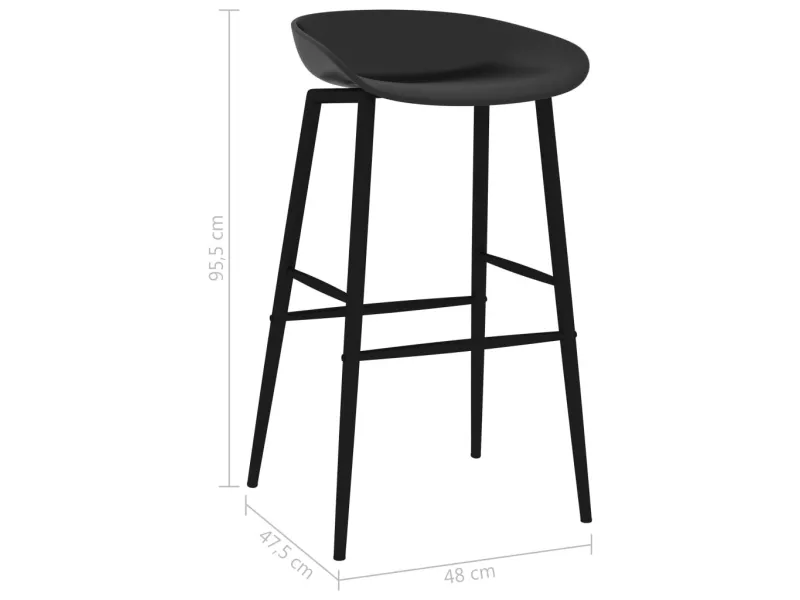 Chaises de bar lot de 2 noir