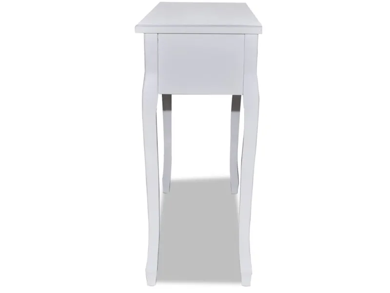 Table de console et coiffeuse avec 3 tiroirs Blanc