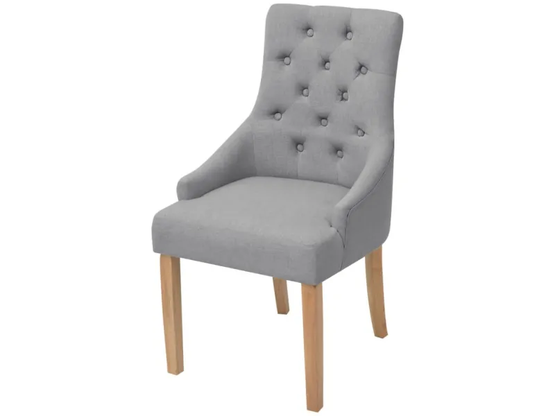 Chaises à manger lot de 2 gris clair tissu