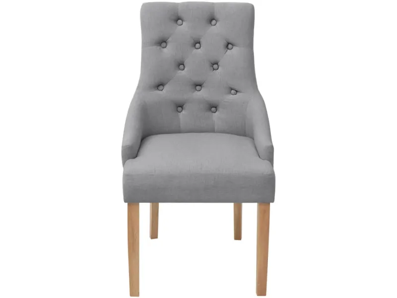 Chaises à manger lot de 2 gris clair tissu