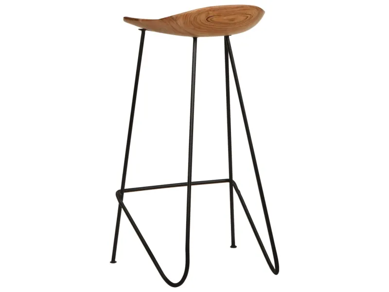 Tabourets de bar lot de 2 bois d'acacia massif