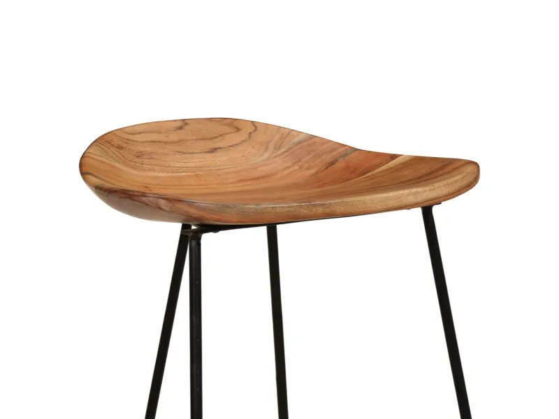 Tabourets de bar lot de 2 bois d'acacia massif