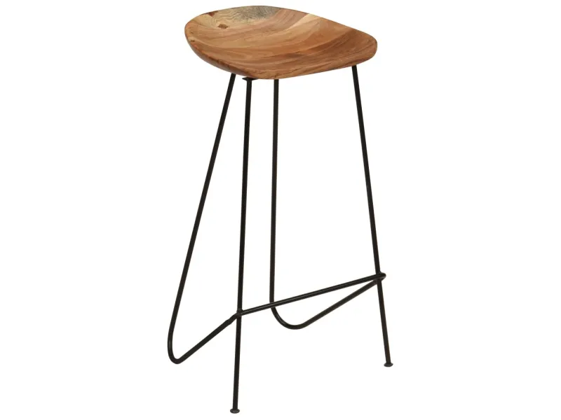 Tabourets de bar lot de 2 bois d'acacia massif