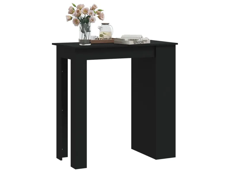 Table de bar avec rangement Noir 102x50x103,5 cm Aggloméré