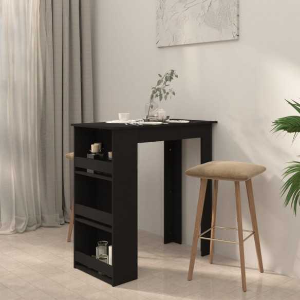 Table de bar avec rangement Noir 102x50x103,5 cm Aggloméré