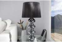 Lampe en acier chromé de 70 cm avec abat-jour noir