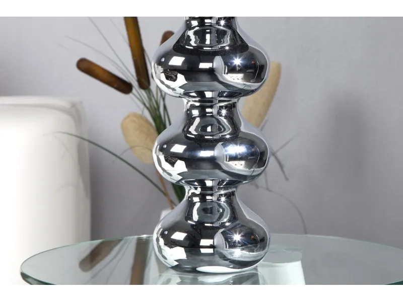 Lampe en acier chromé de 70 cm avec abat-jour noir