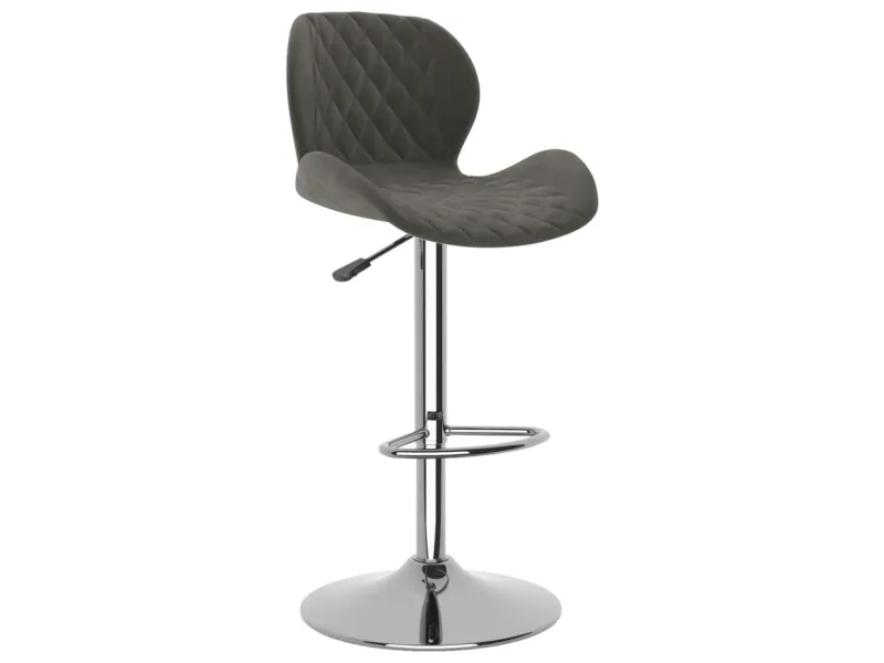 Tabourets de bar lot de 2 gris foncé velours