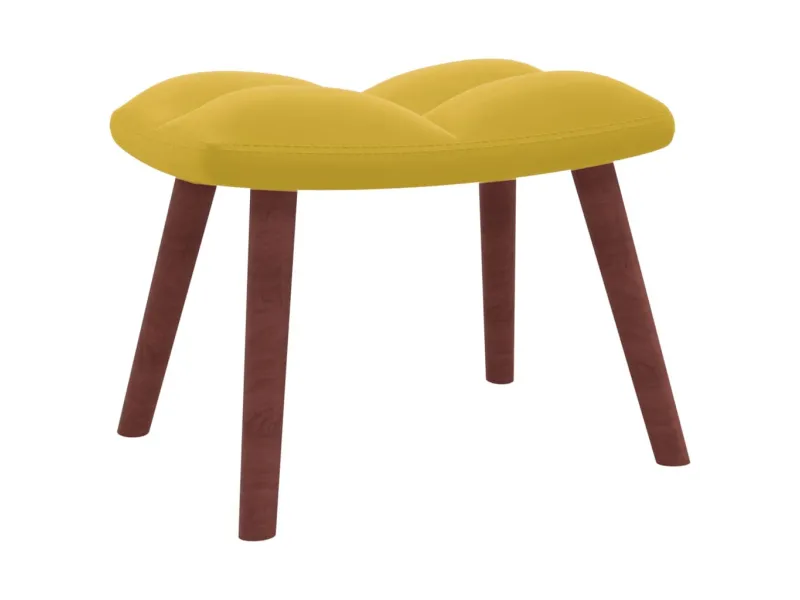 Chaise de relaxation avec repose-pied Jaune moutarde Velours