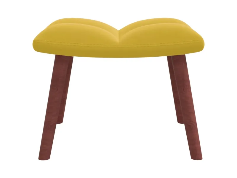 Chaise de relaxation avec repose-pied Jaune moutarde Velours