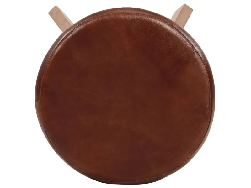 Chaises de bar lot de 2 cuir véritable et bois d'acacia solide