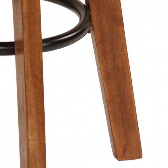 Chaises de bar lot de 2 cuir véritable et bois d'acacia solide