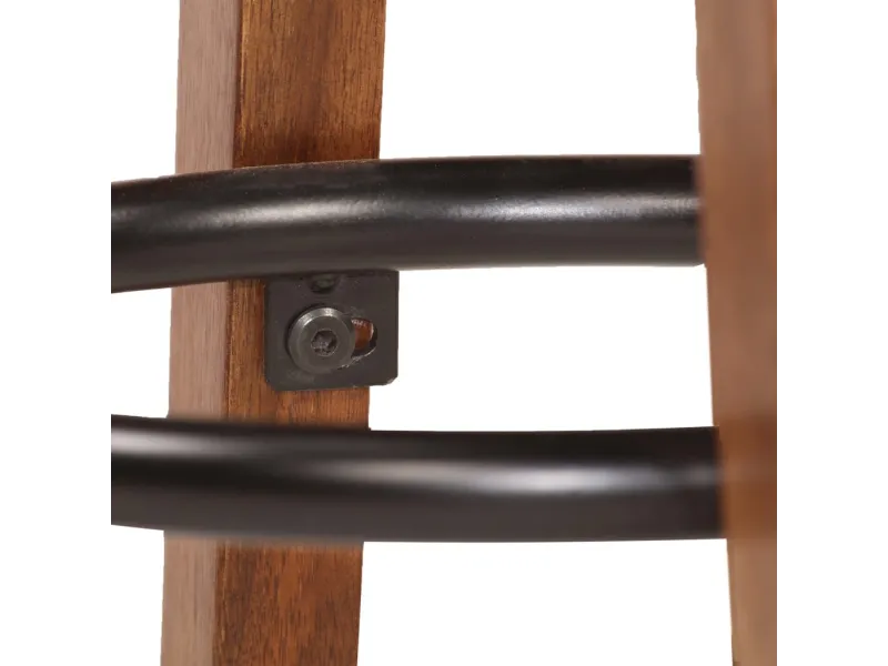 Chaises de bar lot de 2 cuir véritable et bois d'acacia solide