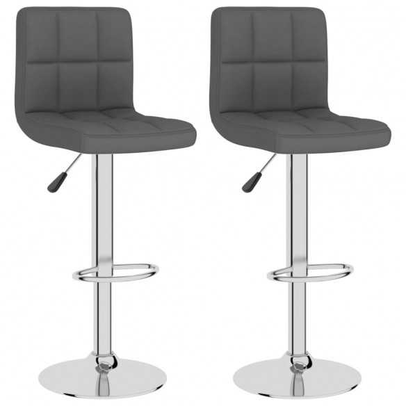 Tabourets de bar lot de 2 gris foncé tissu