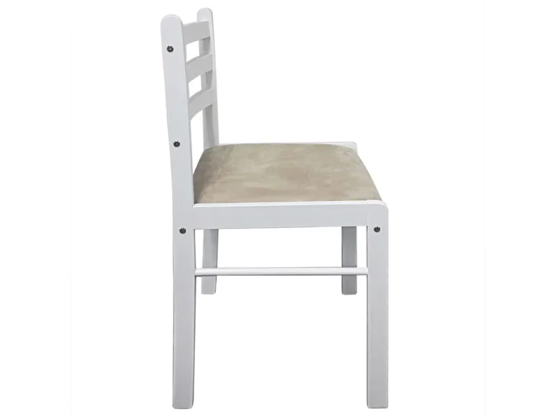 Chaises à manger lot de 2 blanc hévéa solide et velours
