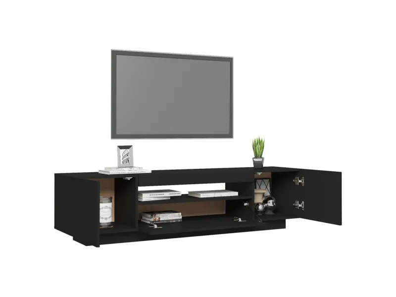 Meuble TV avec lumières LED noir 160x35x40 cm