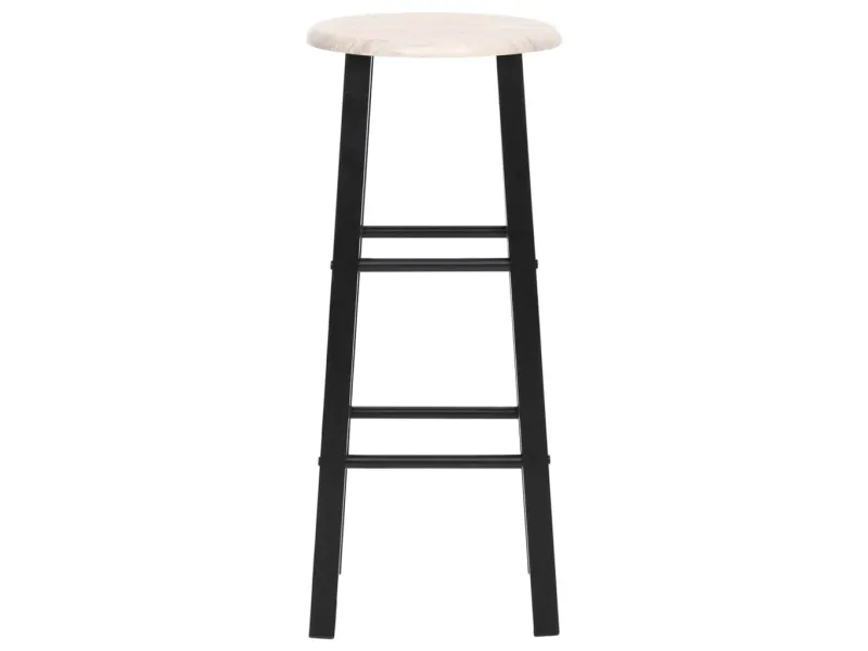 Tabourets de bar lot de 2 noir MDF