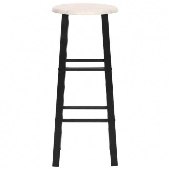 Tabourets de bar lot de 2 noir MDF