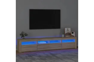 Meuble TV avec lumières LED Chêne sonoma 210x35x40 cm