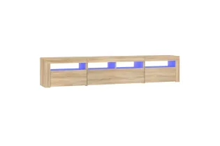Meuble TV avec lumières LED Chêne sonoma 210x35x40 cm 2