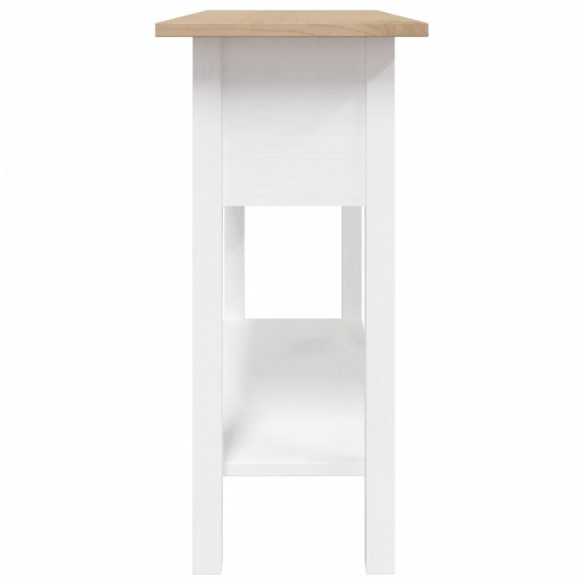 Table console Gamme Corona Pin mexicain Blanc 90x34,5x73 cm