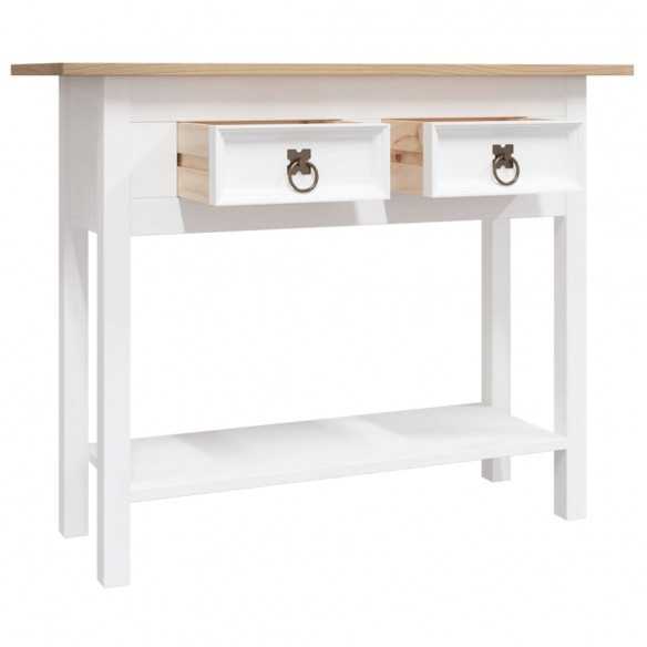 Table console Gamme Corona Pin mexicain Blanc 90x34,5x73 cm