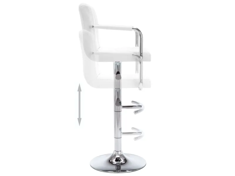 Tabourets de bar lot de 2 blanc similicuir