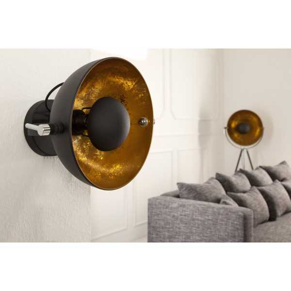 Applique murale en acier inoxydable coloris noir et or