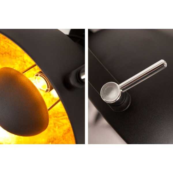 Applique murale en acier inoxydable coloris noir et or