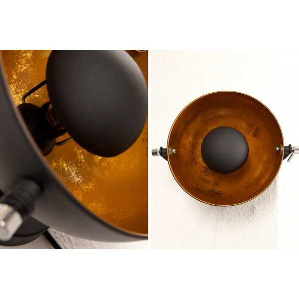 Applique murale en acier inoxydable coloris noir et or