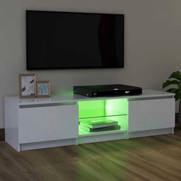 Meuble TV avec lumières LED Blanc 120x30x35,5 cm