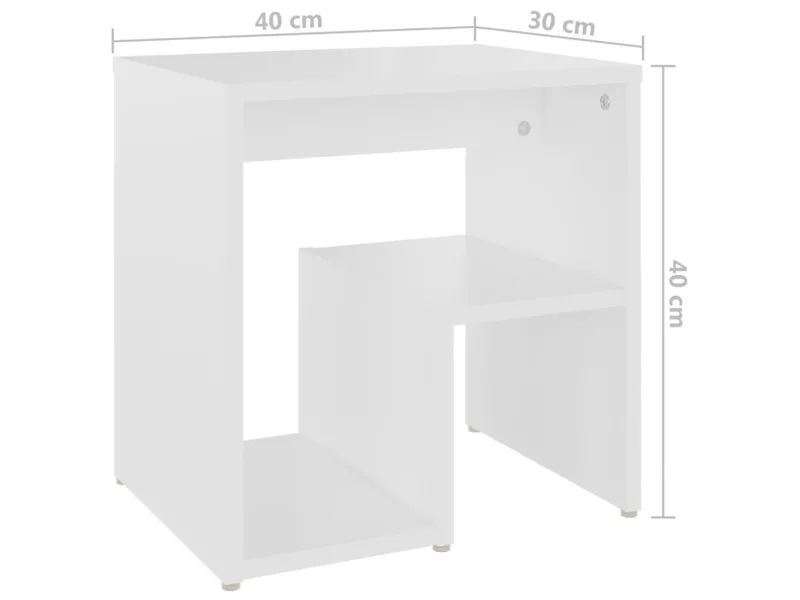 Tables de chevet 2 pcs Blanc 40x30x40 cm Aggloméré